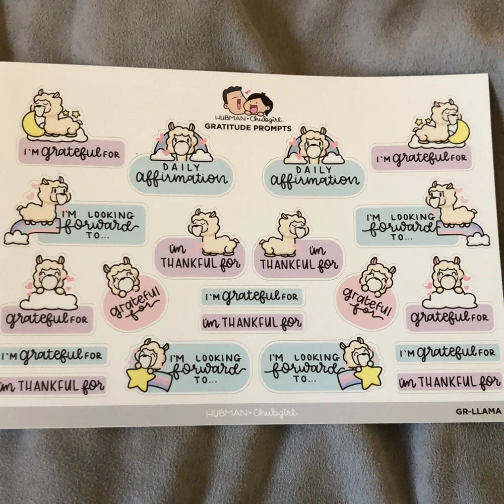 Hubman and Chubgirl Positivity Popup Planner Kit and Gratitude Prompt Stickers